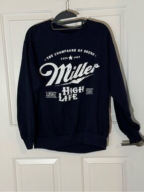 Miller High Life Logo Crewneck Sweatshirt - Navy